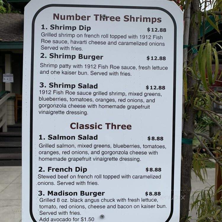 Number Three Restaurant - Laguna Beach, CA menu_pic