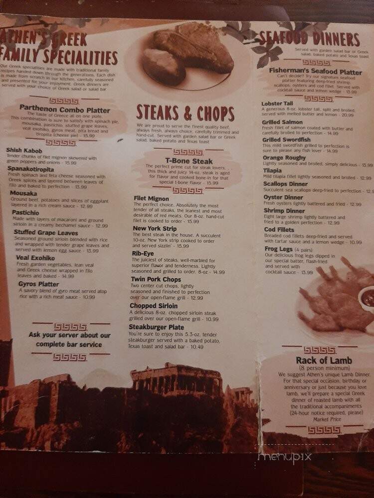 Athens Restaurant & Steak - Franklin, IN menu_pic