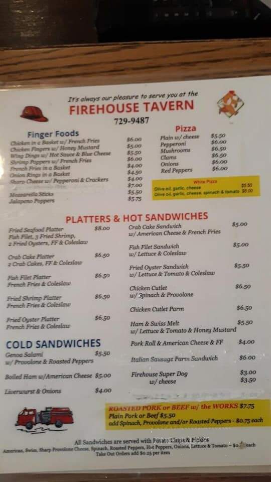 The Firehouse Tavern - Wildwood, NJ menu_pic