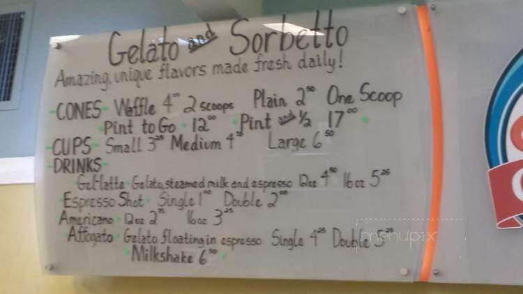 Sea Star Gelato - Seaside, OR menu_pic