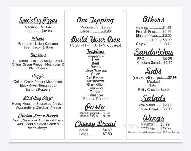 Mcadams Pizza - Townville, SC menu_pic