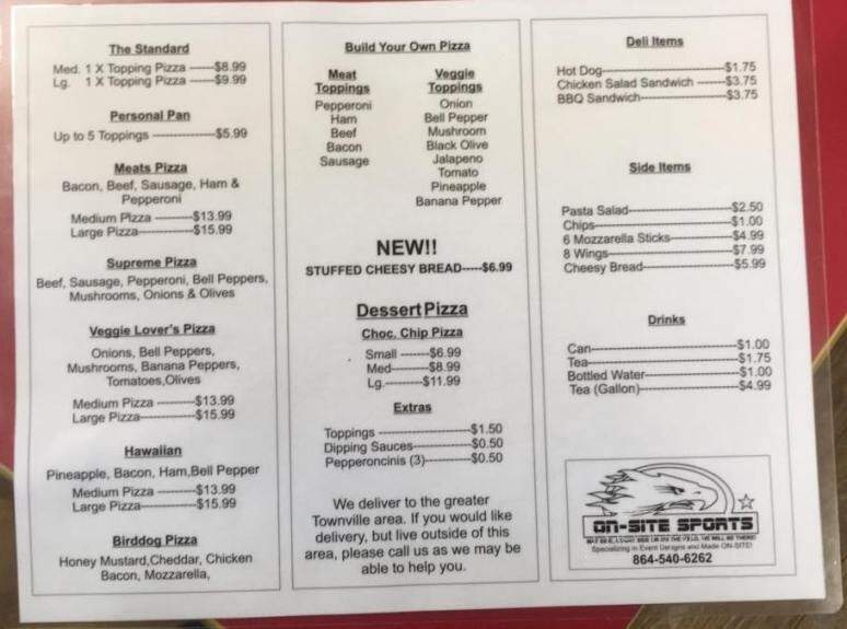 Mcadams Pizza - Townville, SC menu_pic