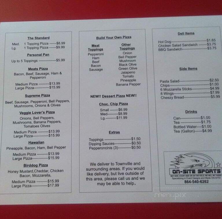 Mcadams Pizza - Townville, SC menu_pic