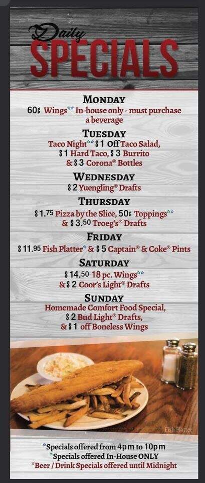Moe's Bar & Grill - Mechanicsburg, PA menu_pic