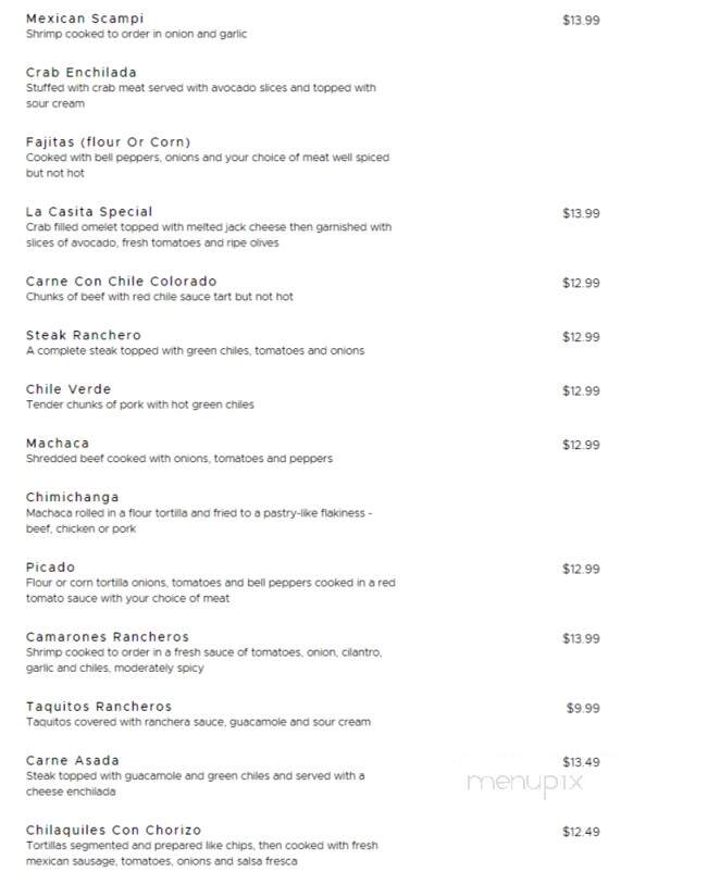 La Casita - San Manuel, AZ menu_pic