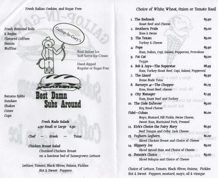 Gallopin Gary's - High Springs, FL menu_pic
