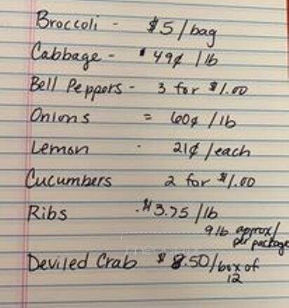 Oneal's Country Buffet - Madison, FL menu_pic