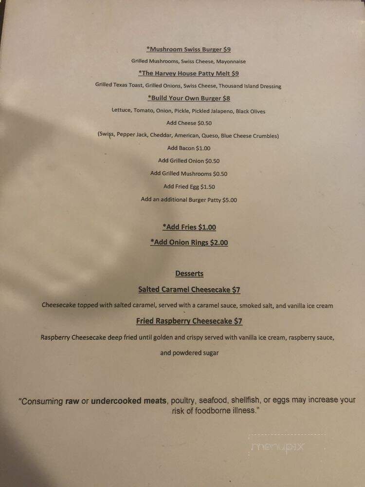 Harvey House - Constantine, MI menu_pic