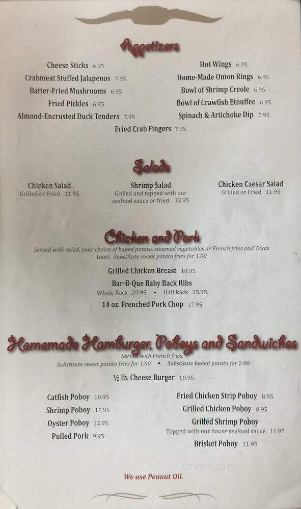 Back Roads - Slaughter, LA menu_pic