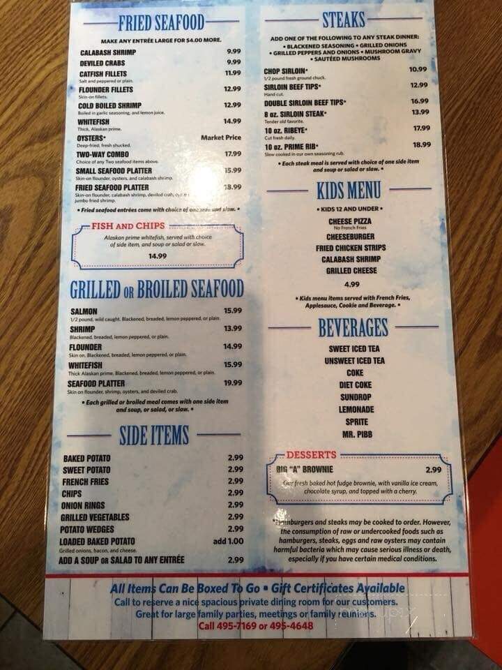 Bethlehem Seafood & Steak - Taylorsville, NC menu_pic