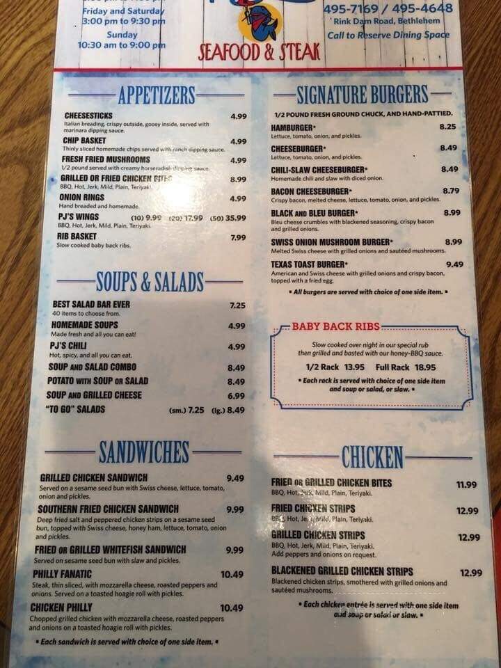 Bethlehem Seafood & Steak - Taylorsville, NC menu_pic