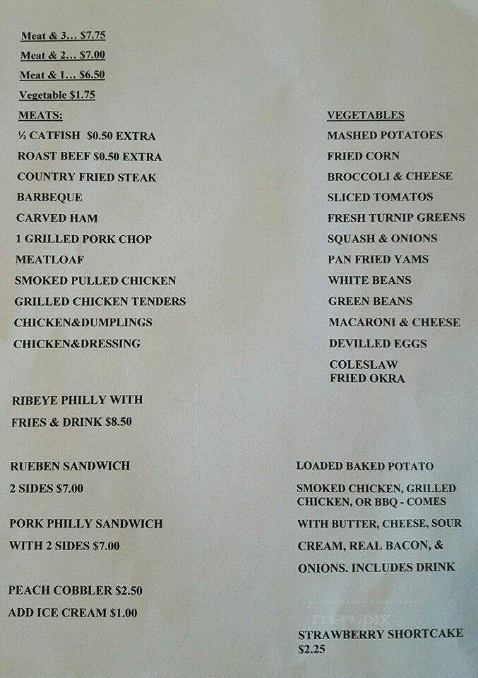 Keller's Restaurant - Hartsville, TN menu_pic
