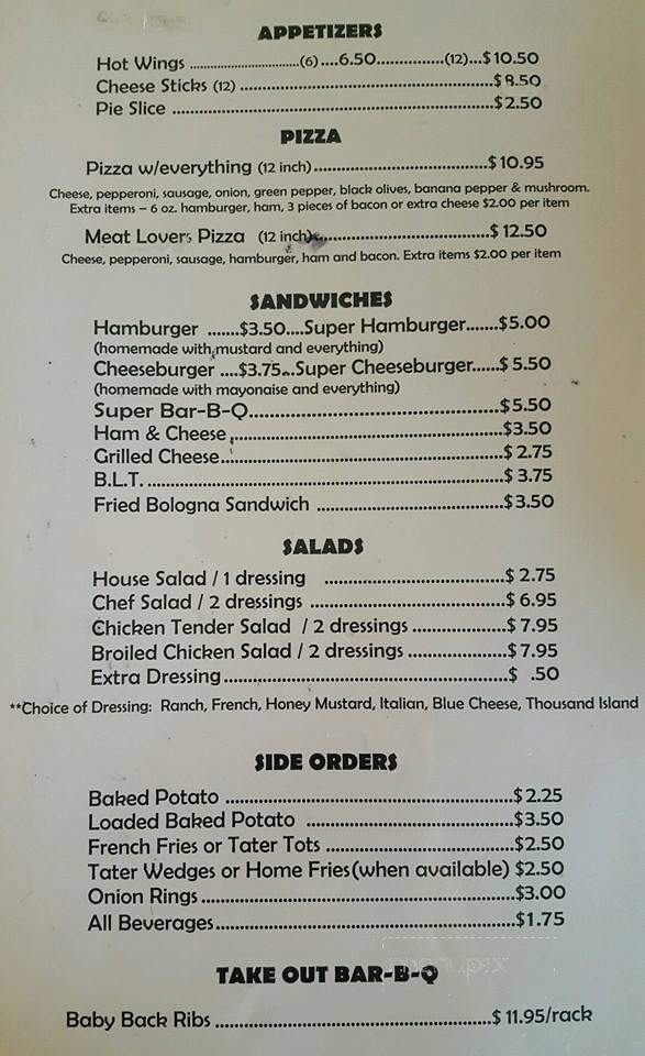 Keller's Restaurant - Hartsville, TN menu_pic