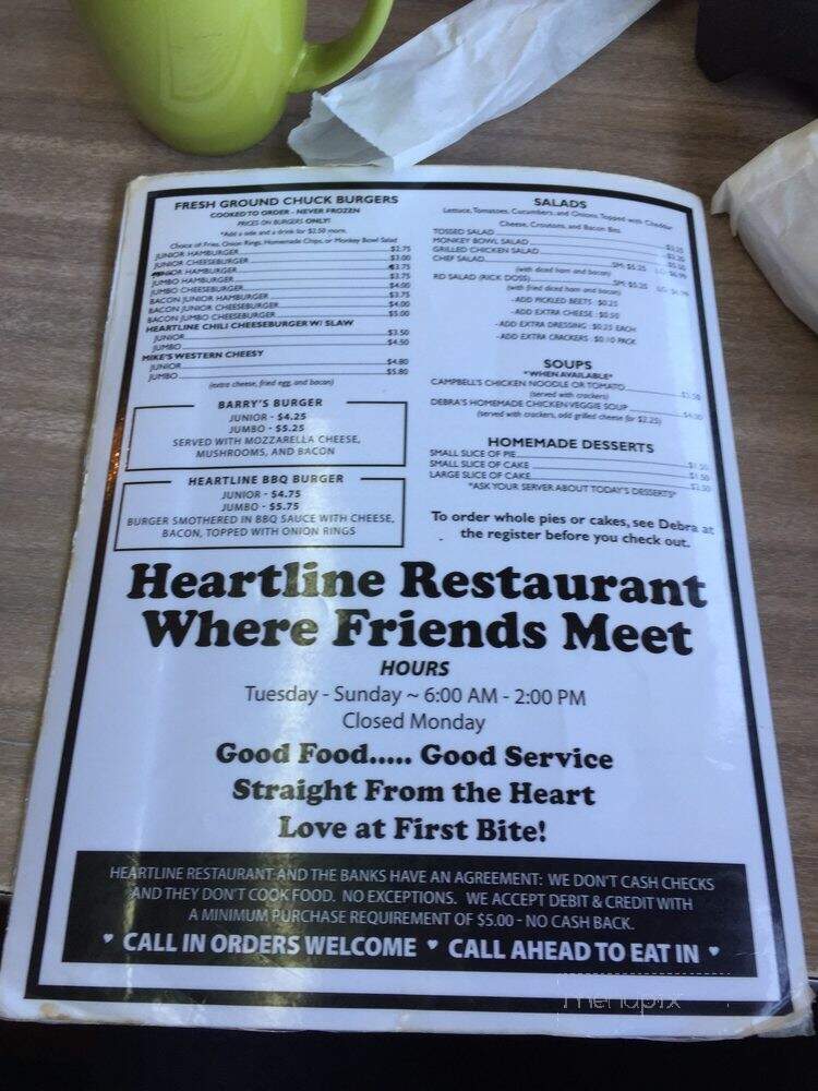 Heart Line Restaurant - Danville, VA menu_pic
