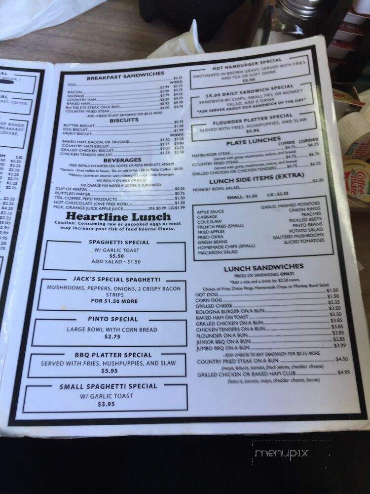 Heart Line Restaurant - Danville, VA menu_pic