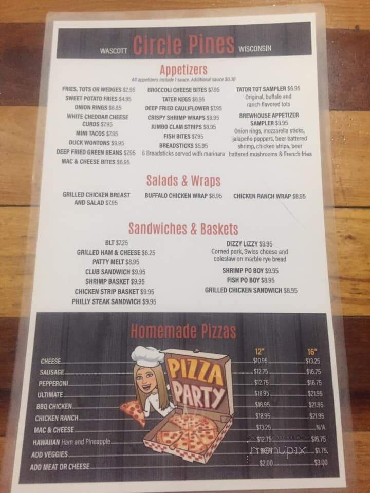 Circle Pines Bar & Grill - Gordon, WI menu_pic