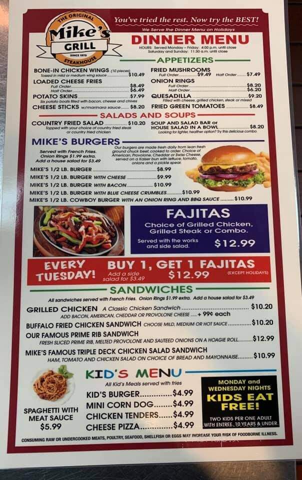 Mike's Grill - Bartow, FL menu_pic