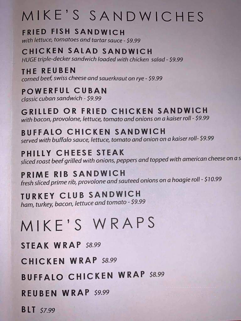 Mike's Grill - Bartow, FL menu_pic