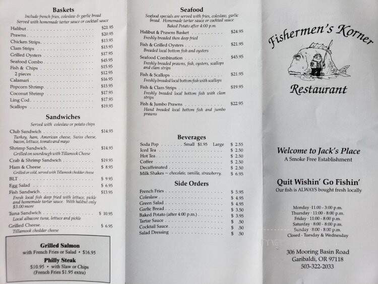 Fisherman's Korner Restaurant - Garibaldi, OR