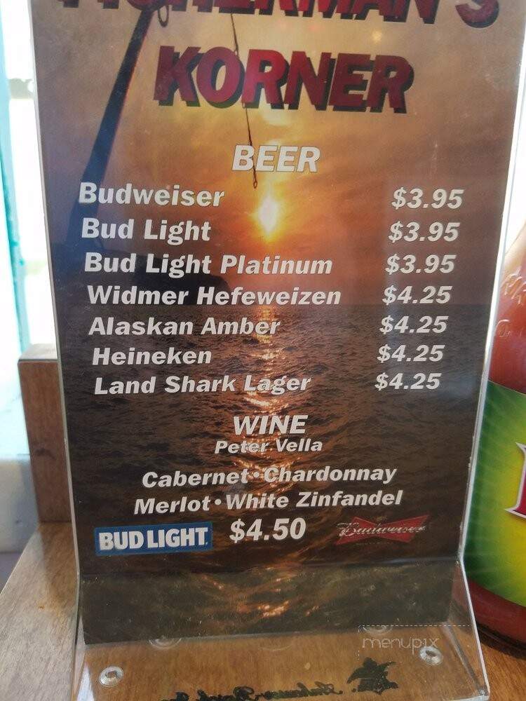 Fisherman's Korner Restaurant - Garibaldi, OR menu_pic