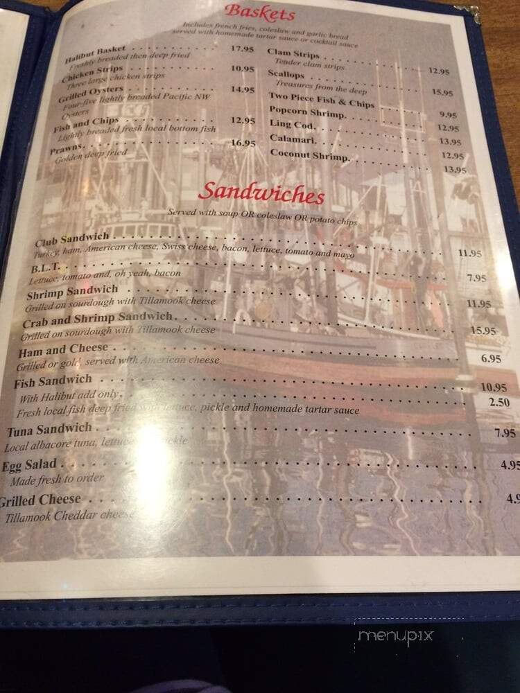 Fisherman's Korner Restaurant - Garibaldi, OR menu_pic