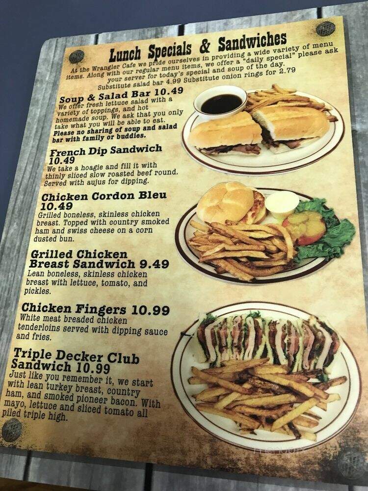 Wrangler Cafe - Pinedale, WY menu_pic