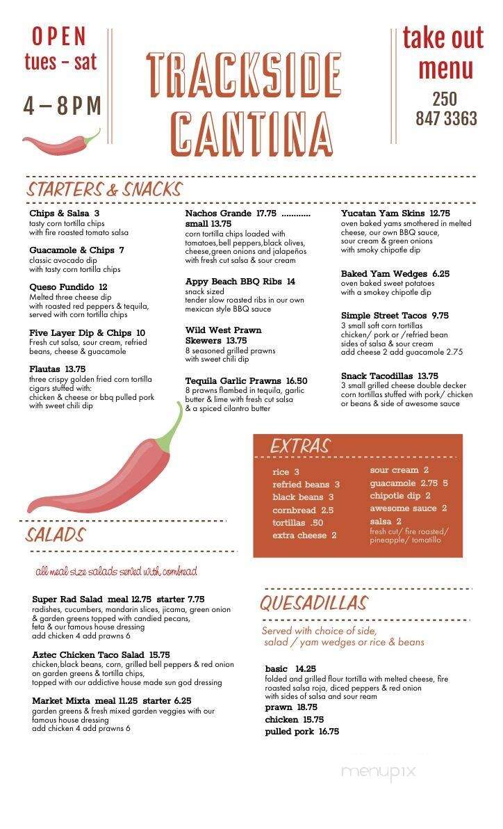 Trackside Cantina - Smithers, BC menu_pic