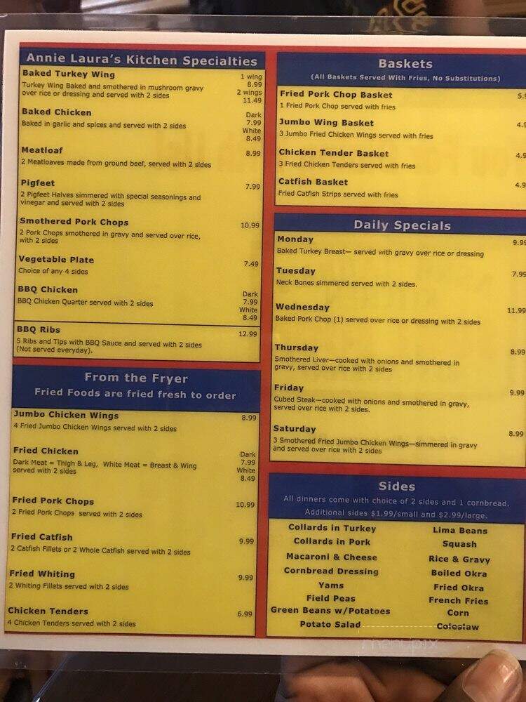 Menu of Annie Laura's Kitchen in Riverdale, GA 30274