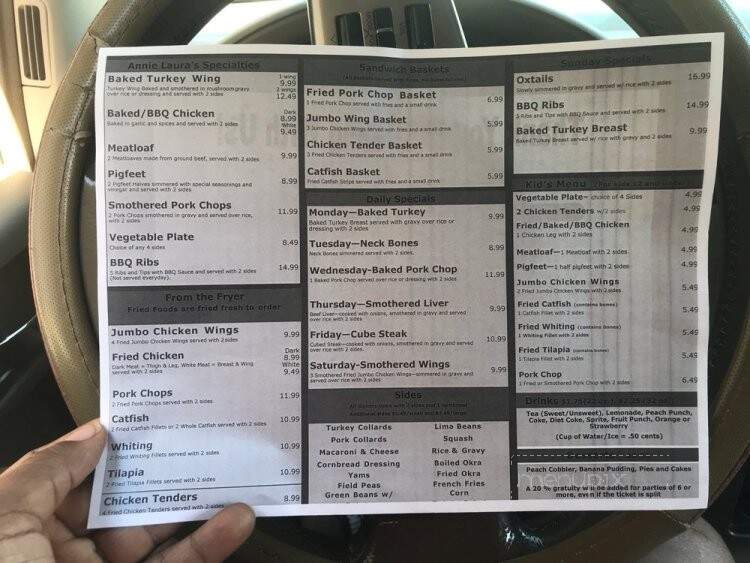 Annie Laura's Kitchen - Riverdale, GA menu_pic
