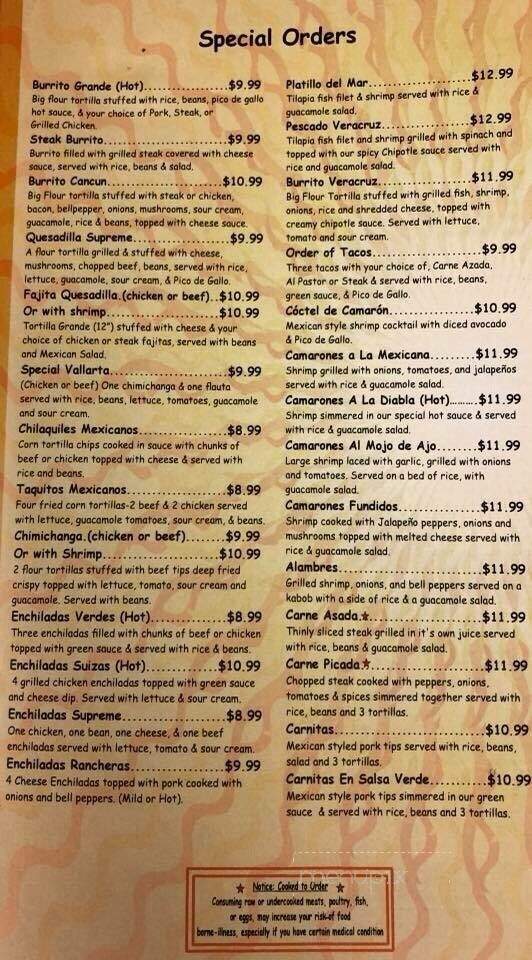 El Cazador Mexican Restaurant - Hinesville, GA menu_pic