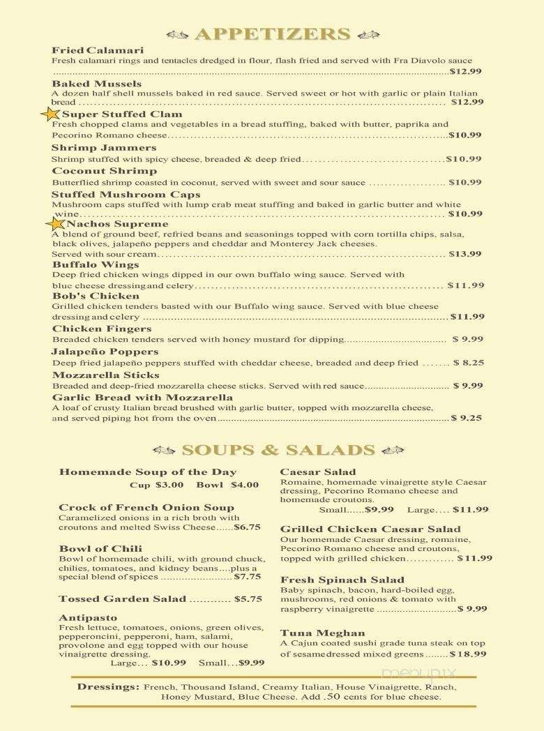 Shady Rest Restaurant - Bayville, NJ menu_pic