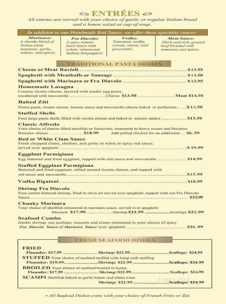 Shady Rest Restaurant - Bayville, NJ menu_pic