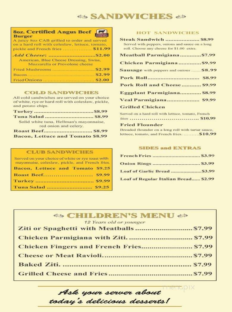 Shady Rest Restaurant - Bayville, NJ menu_pic