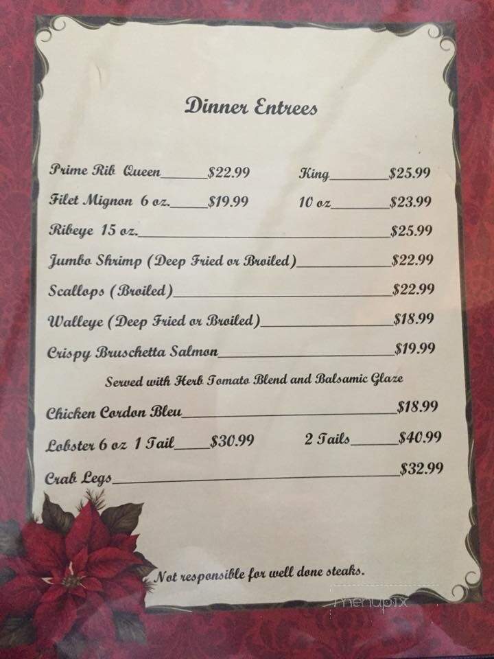 Bootleggers Supper Clb - Tomahawk, WI menu_pic