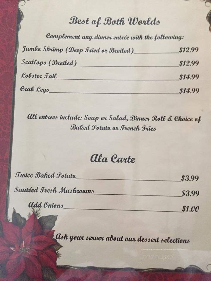 Bootleggers Supper Clb - Tomahawk, WI menu_pic