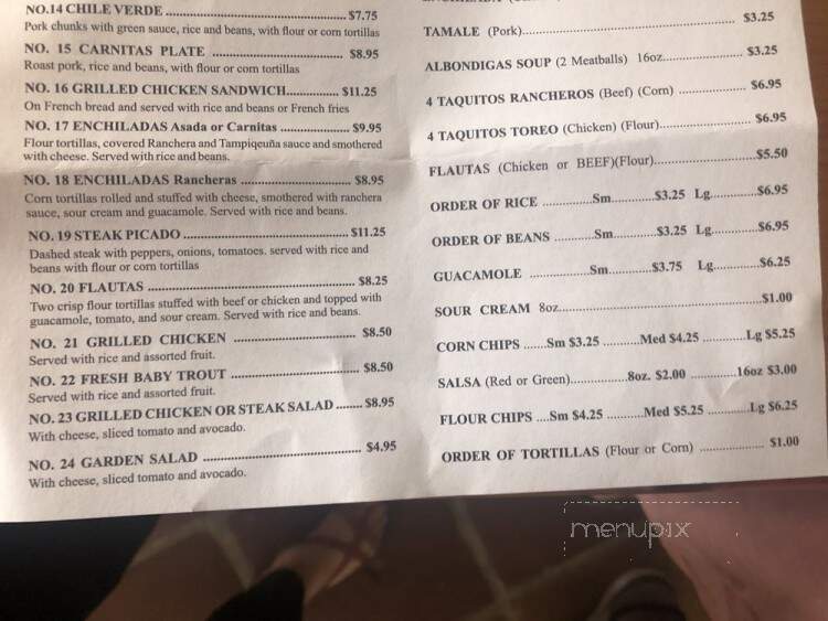 El Toreo West - Palmdale, CA menu_pic