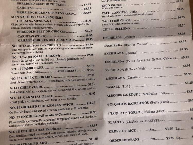El Toreo West - Palmdale, CA menu_pic