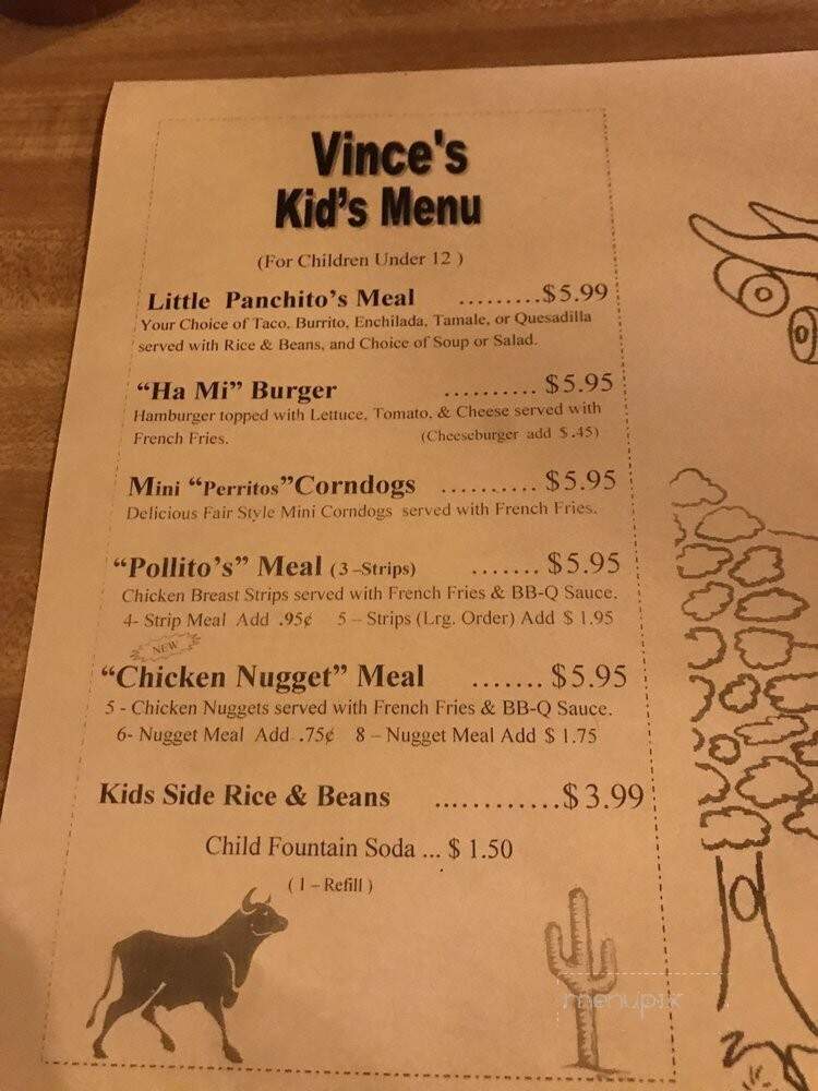 Vince's Mexican Restaurant - Woodland, CA menu_pic