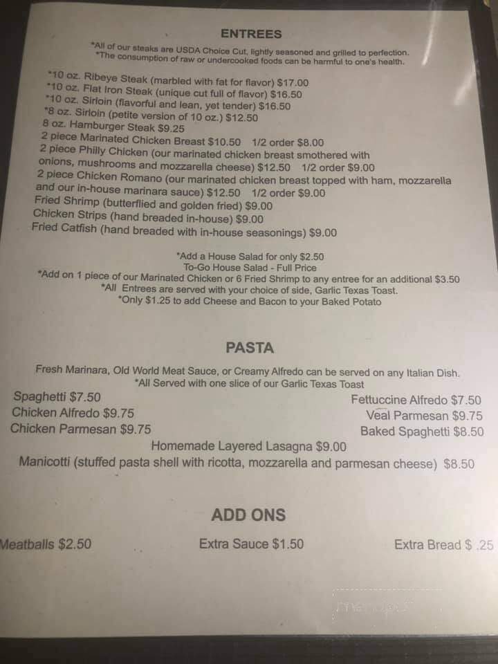 Niko's Family Restaurant - Morrison, TN menu_pic