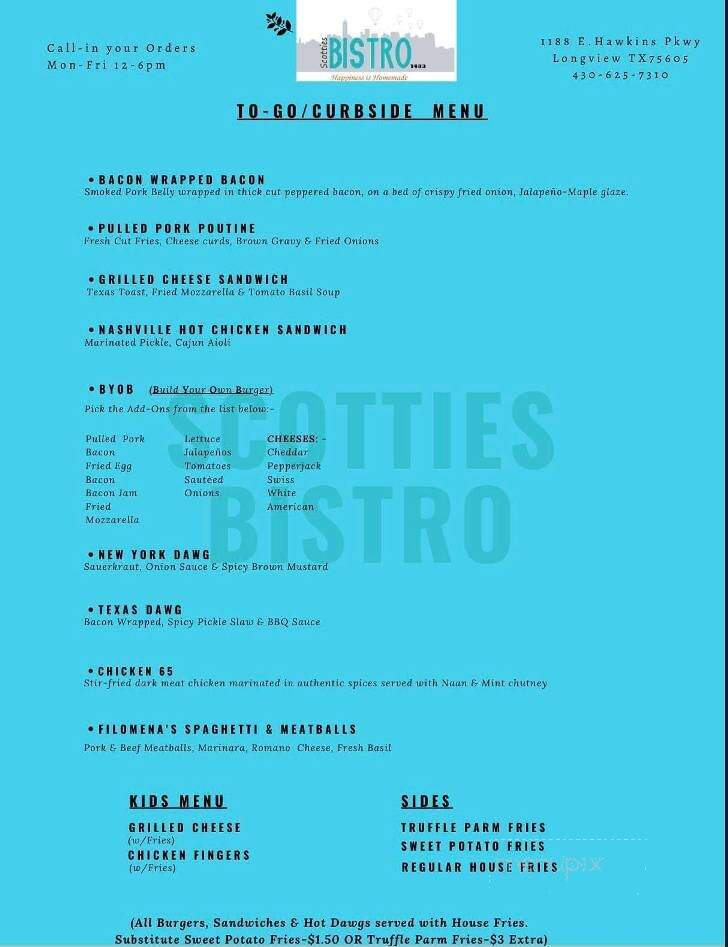 Scotties Bistro - Longview, TX menu_pic
