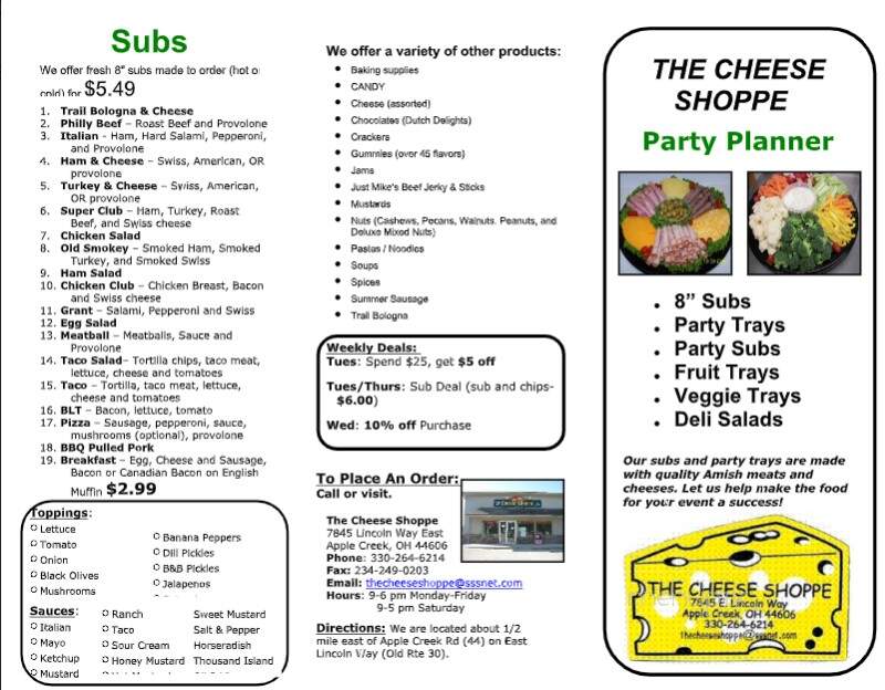 Cheese Shop & Subs - Wooster, OH