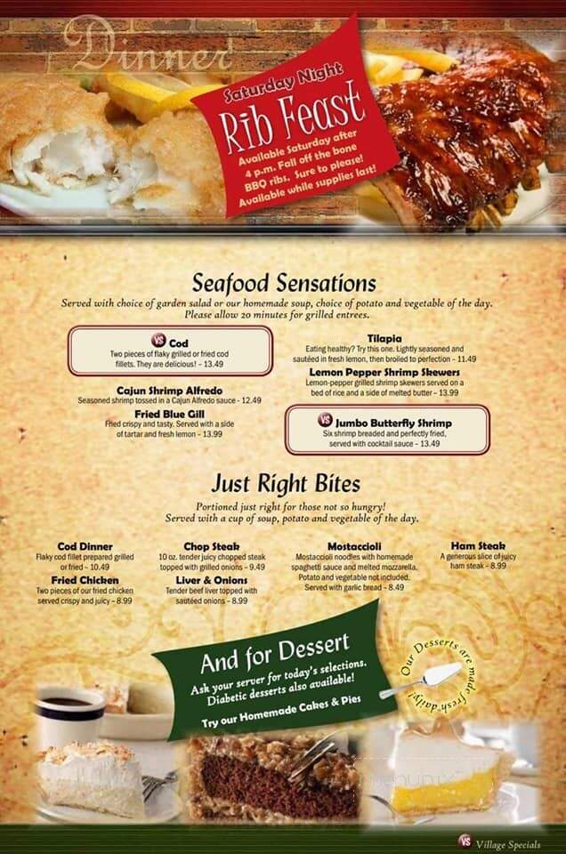 Village Diner - Bradley, IL menu_pic