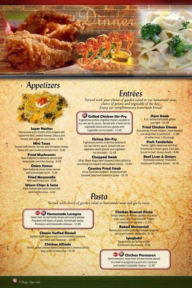 Village Diner - Bradley, IL menu_pic