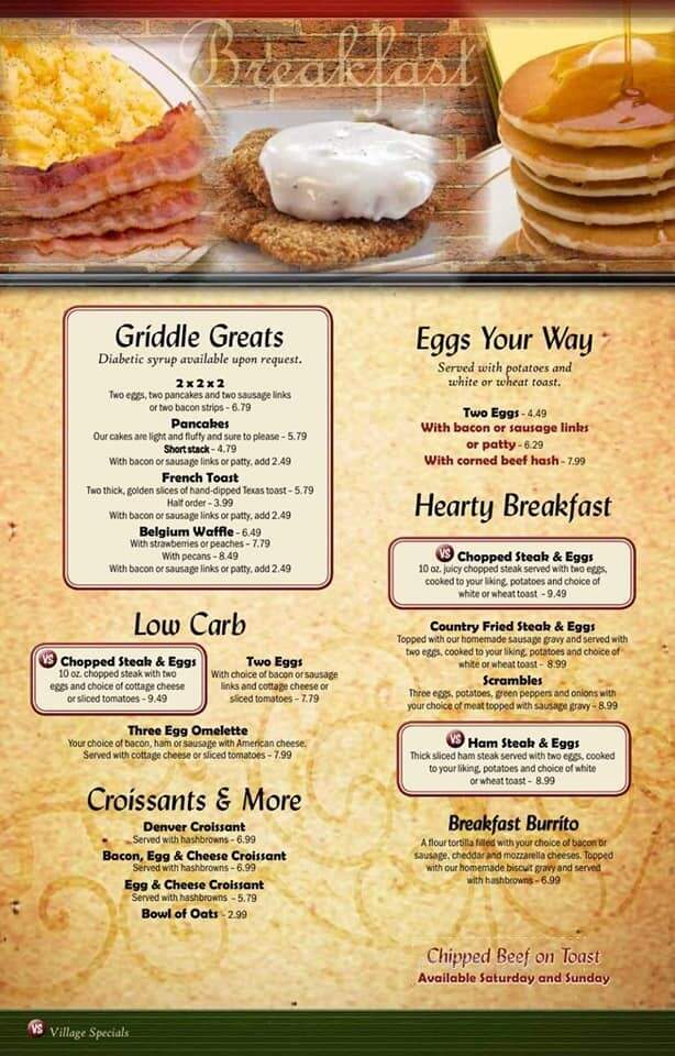 Village Diner - Bradley, IL menu_pic