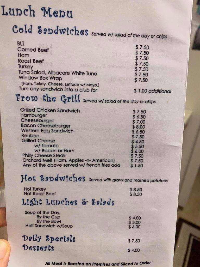 Windowbox Cafe Bob & Linda's - Slingerlands, NY menu_pic
