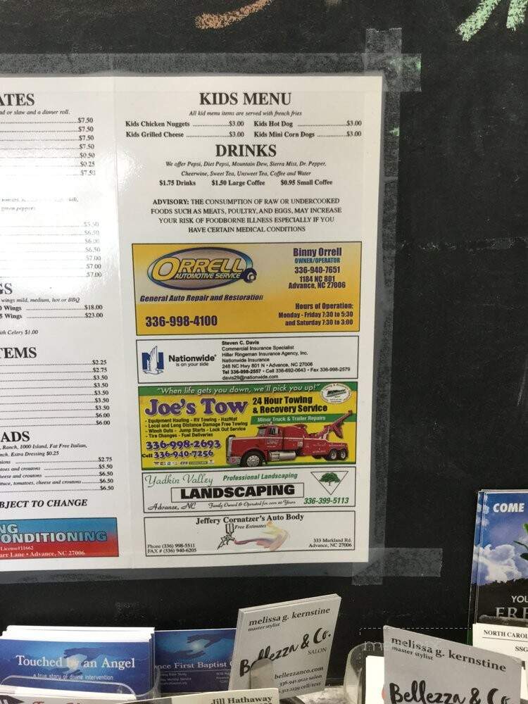 Tucker's Place Cafe - Advance, NC menu_pic
