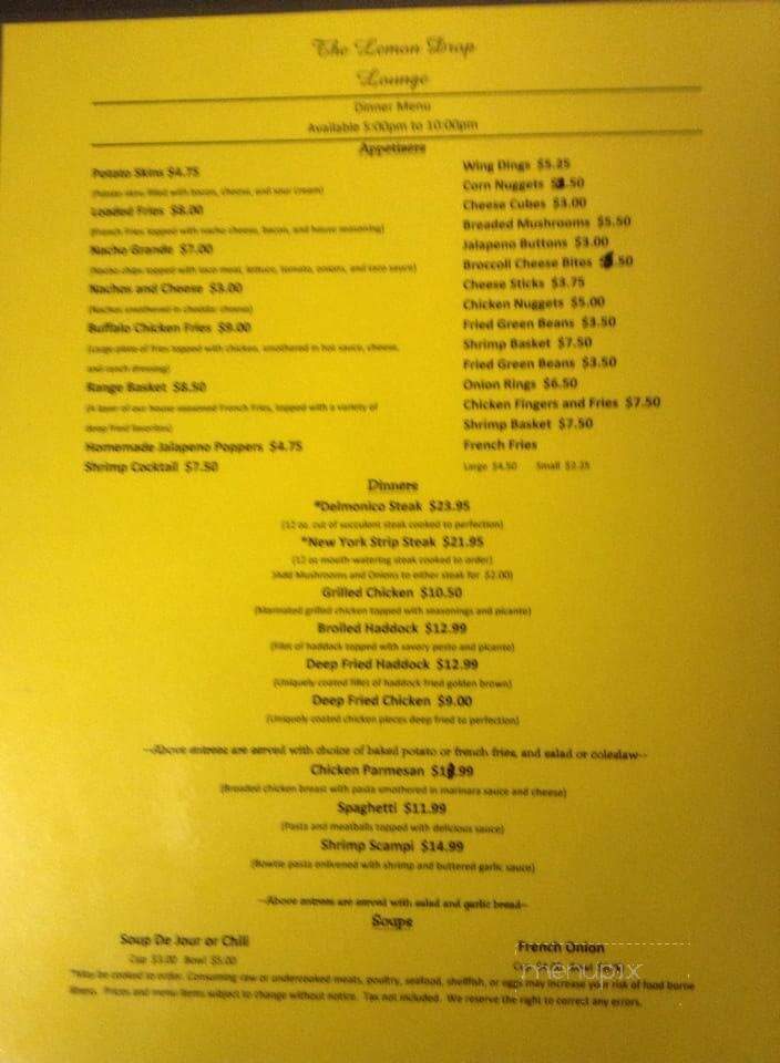 Lemon Drop Lounge - Ebensburg, PA menu_pic