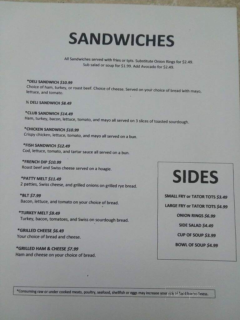 Loggers Burger Bar - Onalaska, WA menu_pic