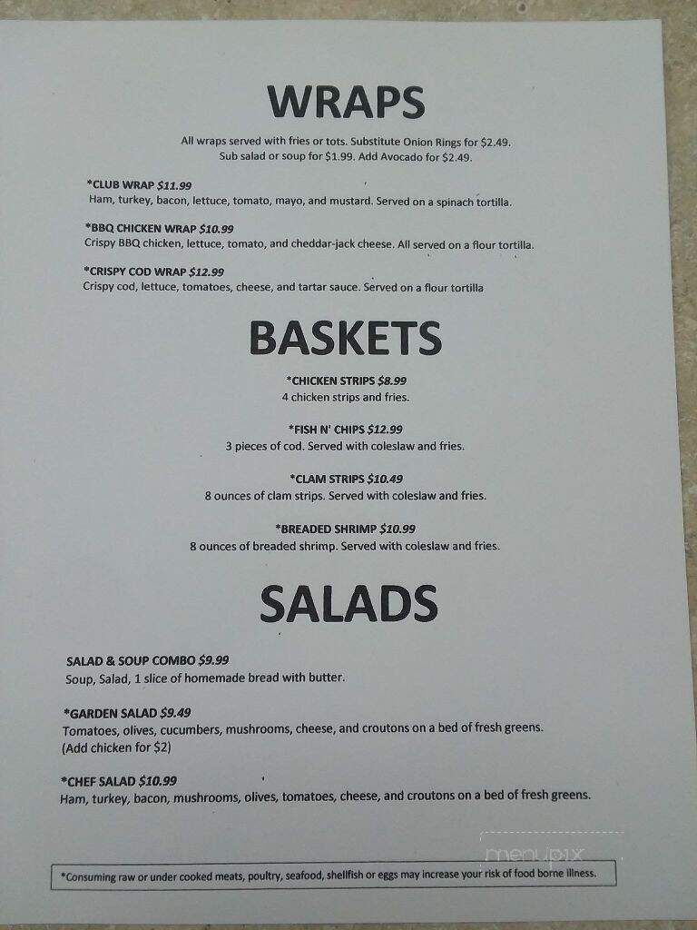 Loggers Burger Bar - Onalaska, WA menu_pic