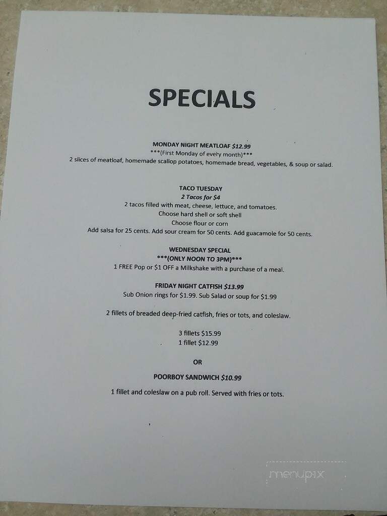 Loggers Burger Bar - Onalaska, WA menu_pic